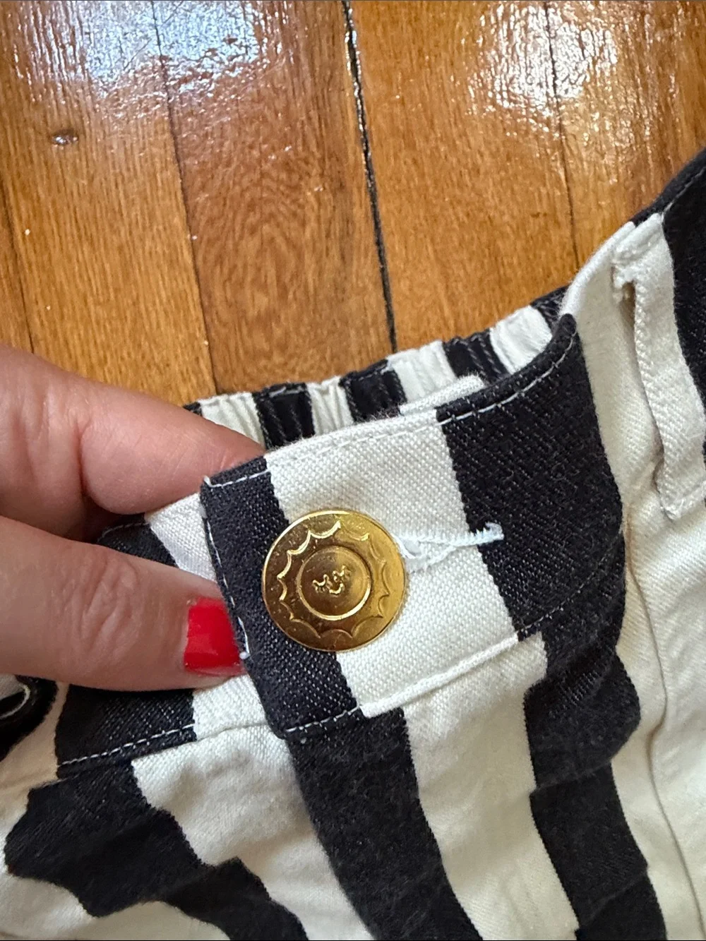 Big Bud Press Long Work Shorts Black and White Stripe Medium - Picture 5 of 9